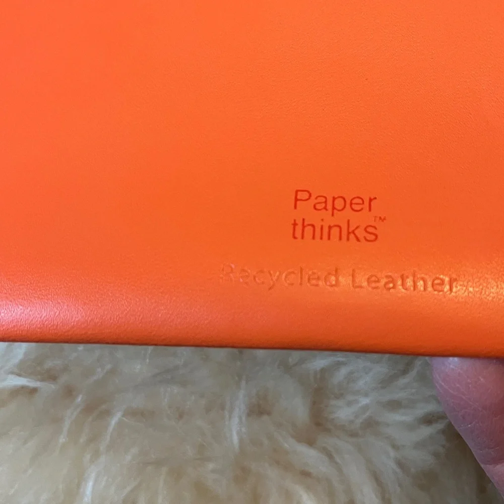 Recycled Leather Orange Document Envelope